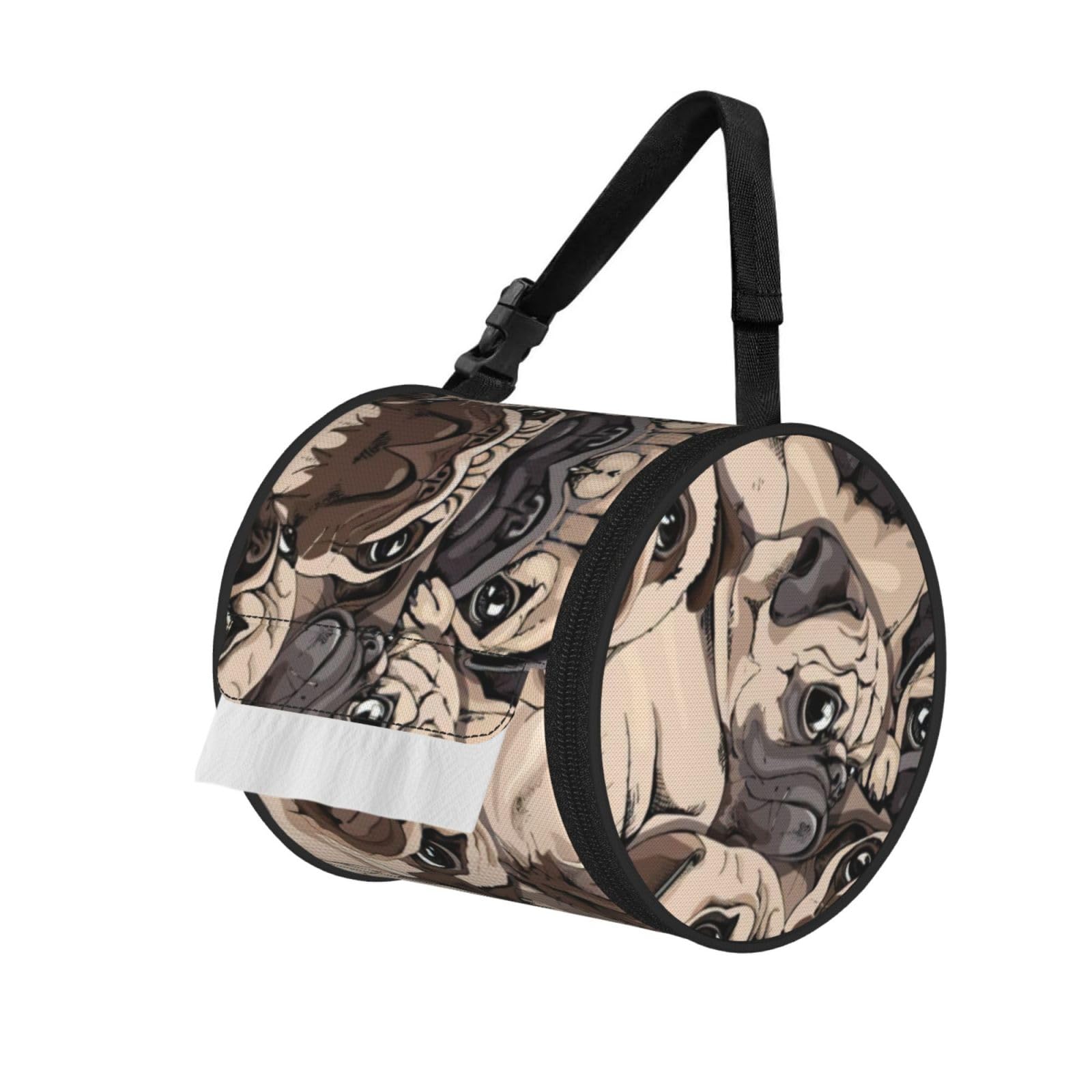Dog 3 Print Fashion Tissues Organizer Box, Hanging Tissue Holder For Purse Coins For Car Office Daily Outing