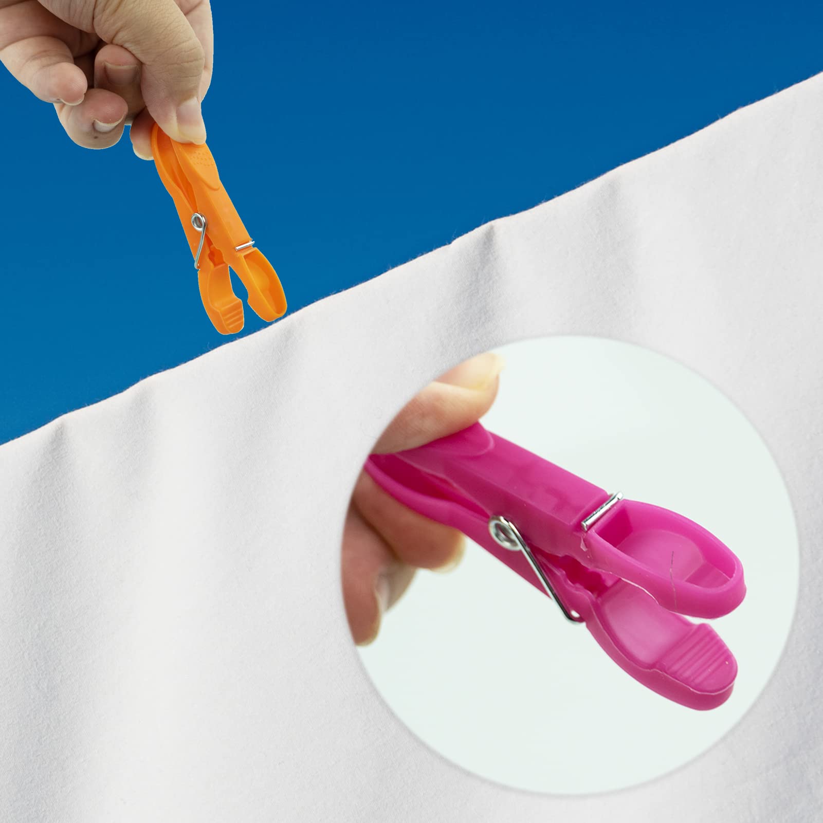 48 Mollette Per Telo Da Spiaggia Tanlade - Resistenti, Antiscivolo E Color Arancione