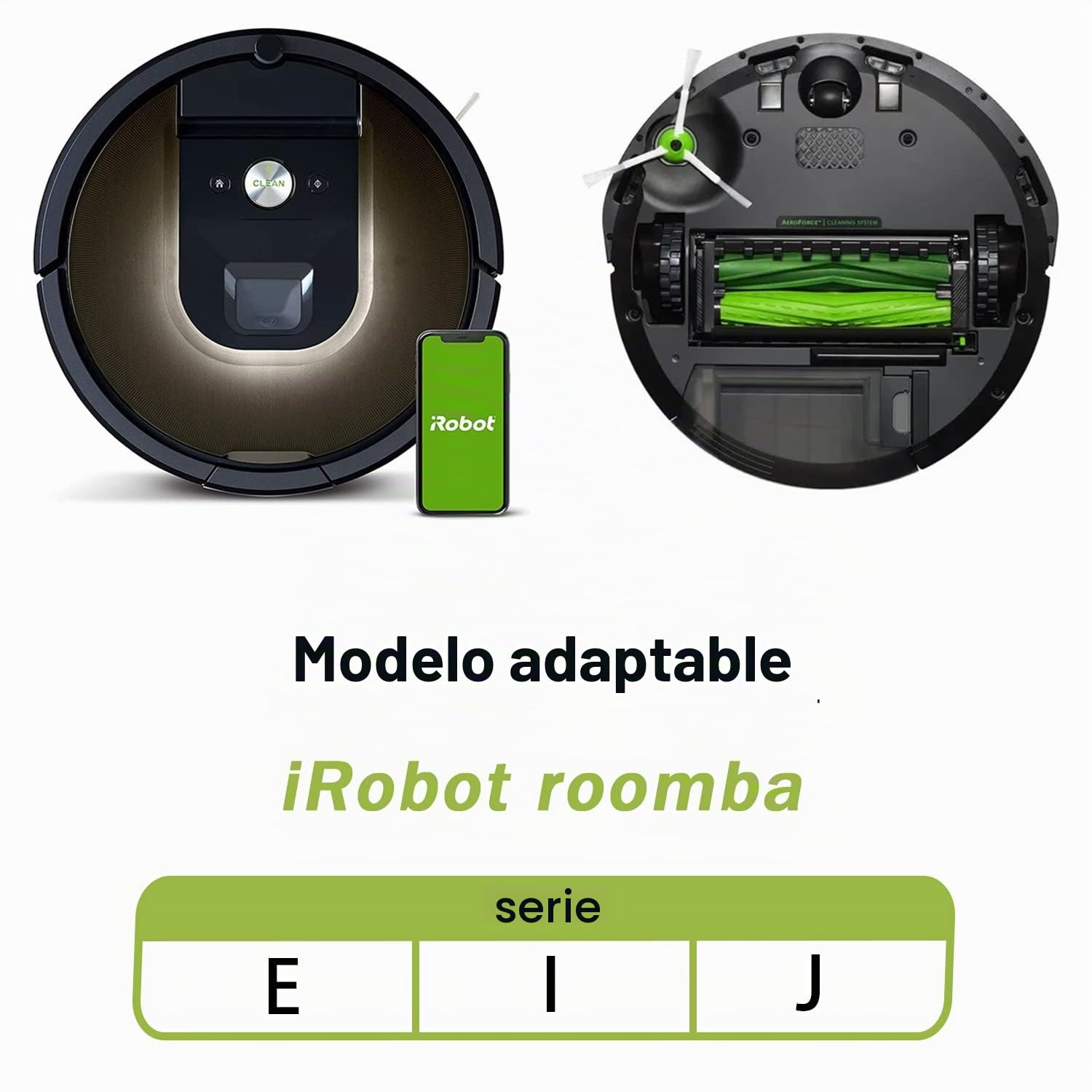 Piezas de vacío de reemplazo para la Serie Irobot Roomba I & J & E, 1 Pinceles de Goma, 3 filtros, 3 cepillos Laterales para i1+/i2+/i3+/i4+/i5+/i6+/i7+/i8+/j5+/j6+/j7+/j8+/j9+/e5/e6 Modelo