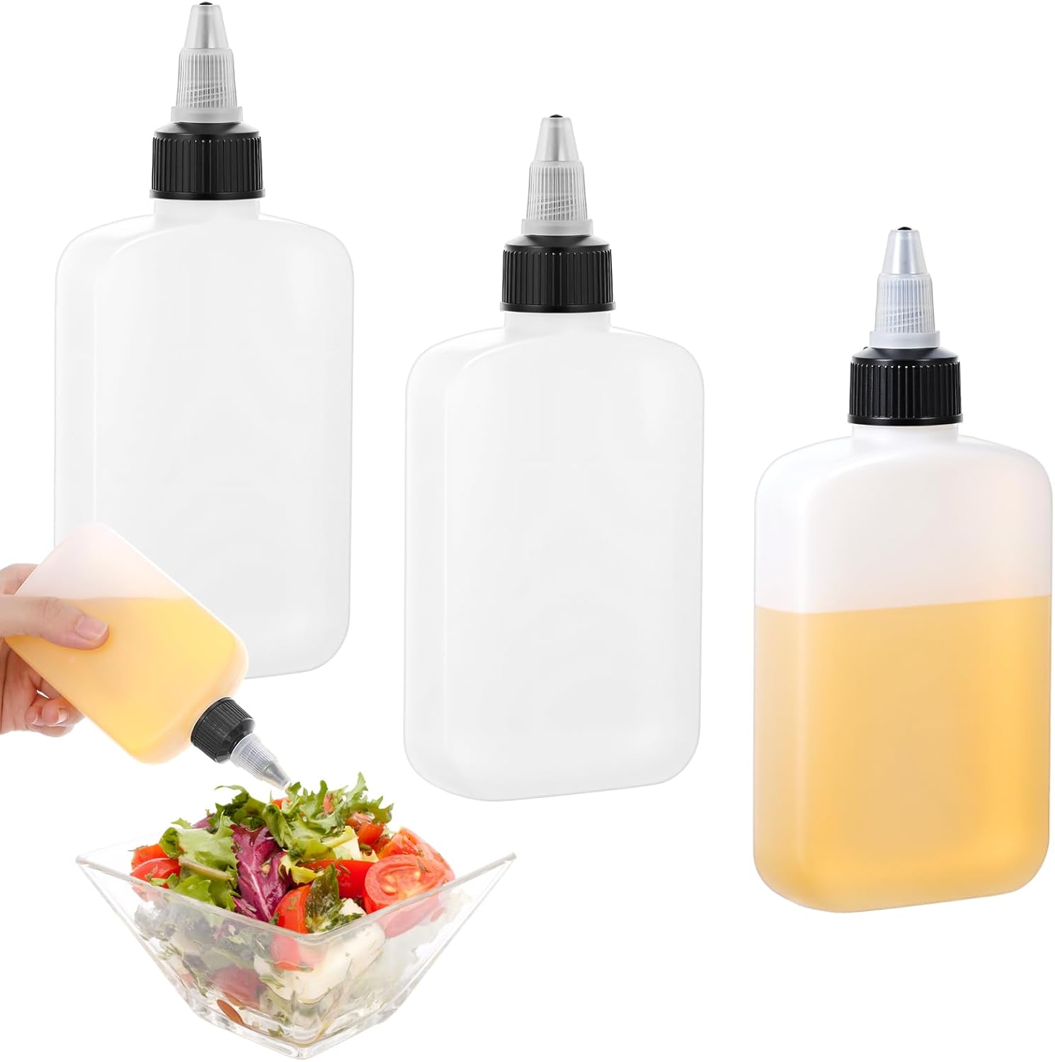 BOHUIZ 3 Pcs Small Oil Dispenser Bottle for Camping and Kitchen, 120ml/4oz Mini Leak-Proof Squeeze Liquid Condiment Bottle with Twist Top Cap Reusable Small Travel Oil Containers BOHUIZ 3 Pcs Small Oil Dispenser Bottle for Camping and Kitchen, 120ml/4oz Mini Leak-Proof Squeeze Liquid Condiment Bottle with Twist Top Cap Reusable Small Travel Oil Containers