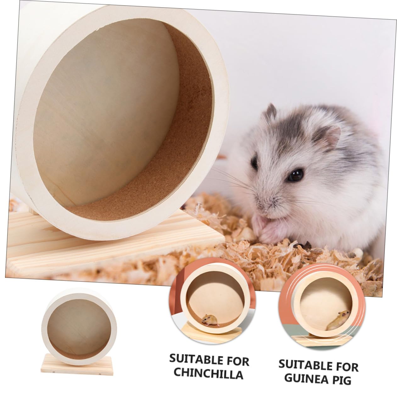 Supvox Hamsterrad Beige Leises Hamsterlaufrad und Spielzeugrad für Hamster und Chinchillas Stressabbauendes Laufrad zur Beschäftigung Geeignet für Kleintierbesitzer