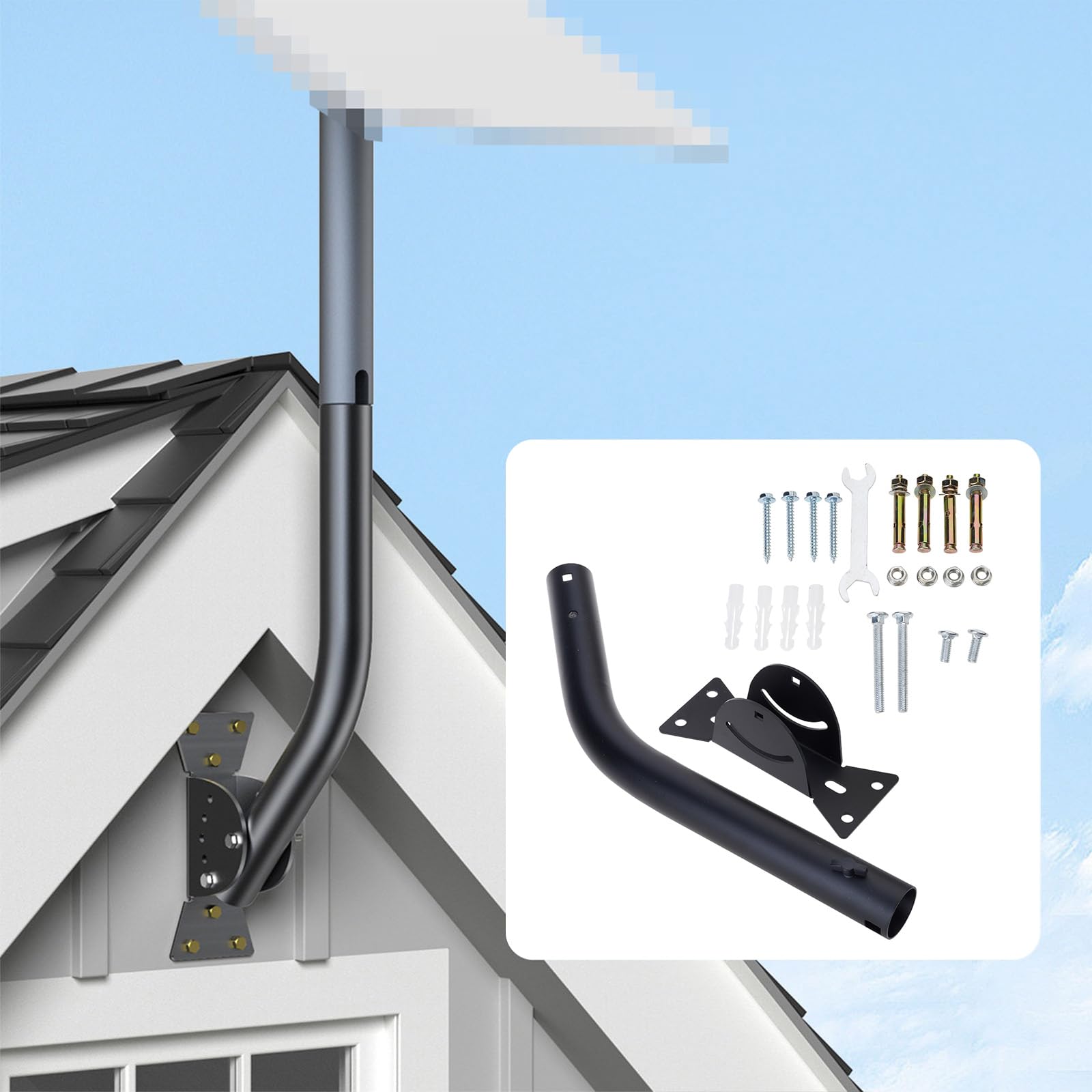 Support moderne et modifiable avec structure d'organisation des fils qui garantit une installation propre des antennes et un affichage optimal - Marquage permanent pour l'extérieur