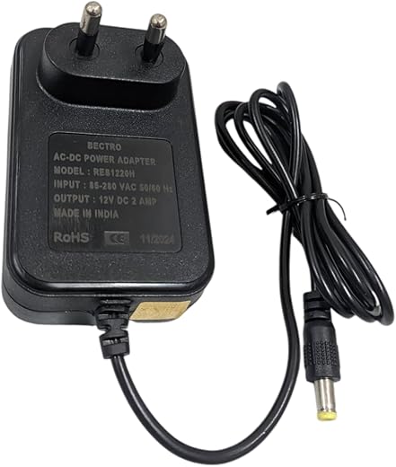 Bectro 12 Volts 2 Amps Heavy Duty Dc Power Adapter/Power Supply/Smps For Cctv Camera, Dvr, Lcd Monitor, Led Strip With 2.5Mm X 5.5Mm Dc Pin Jack,…