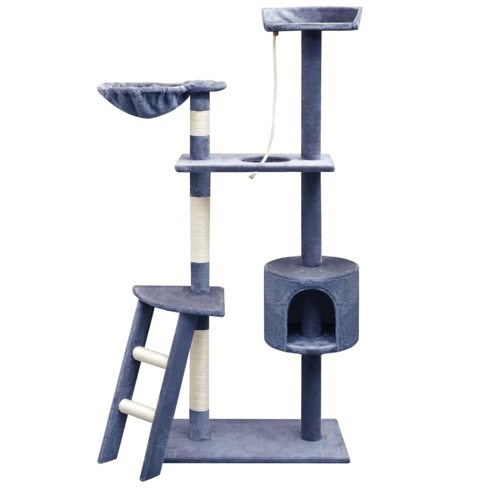 ShGaxin Rascador para Gatos Poste rascador de sisal, Rascador Gato, Arbol Rascador para Gatos, Gatos Accesorios, Torre Gatos, Arranhador para Gatos, Casa para Gatos, 150 cm Azul Oscuro