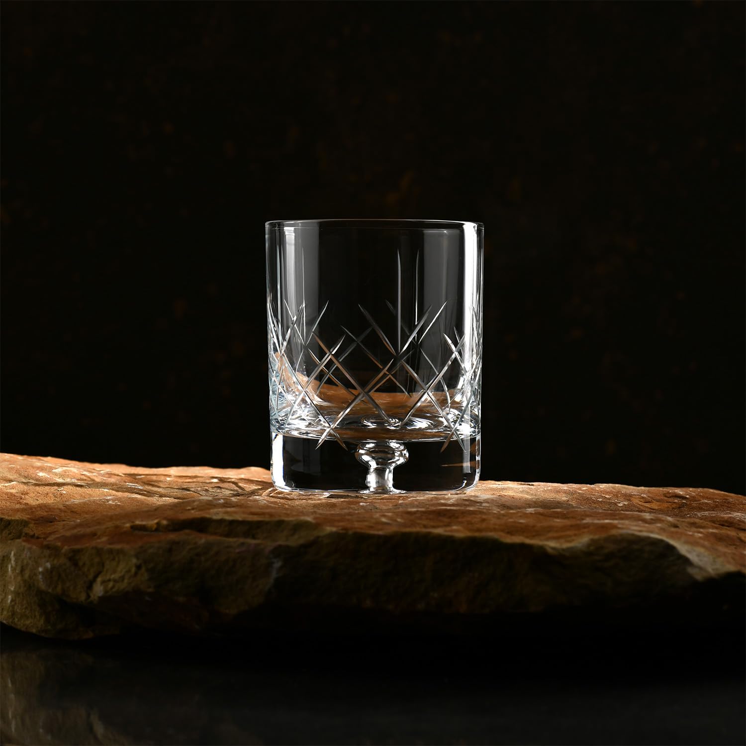 Krosno – Verres à Whisky, Bourbon et Scotch 250 ml, Lot de 4 – Collection Saga – Verre en Cristal, Taillés – Faits à la Main – Idéal comme Cadeau
