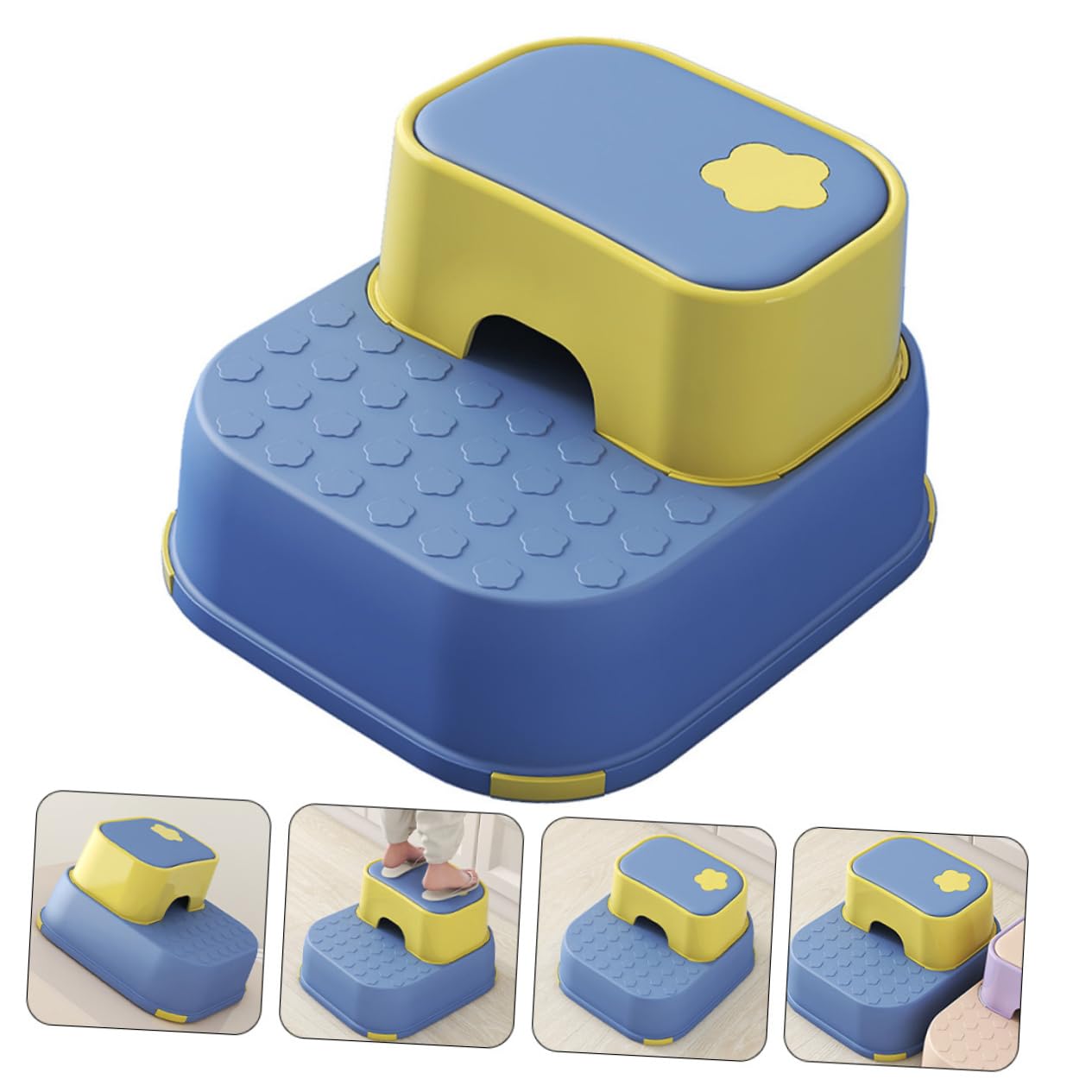 POPETPOP Infantil Antideslizante de Doble Escalón para Baño y Cocina Escalera de Seguridad para Cambiar Zapatos y Uso Hogar Diseño y Ligero