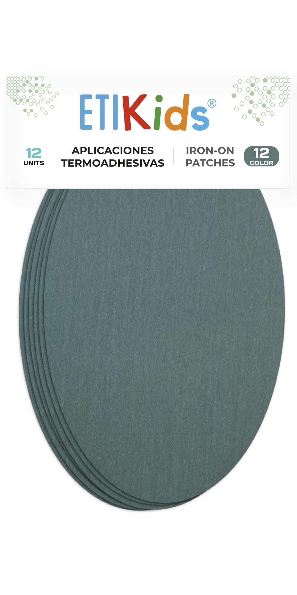 12 Medium Grey Iron-On Fabric Repair Patches โ Knee & Elbow Patches for Clothes, Trousers, Jackets, Sweaters & Shirts, 16 x 10 cm