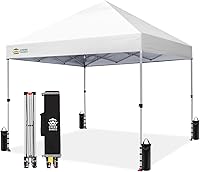 Vista 45 de CROWN SHADES Toldo desplegable de 8 x 8 pulgadas, tienda de campaña de playa con una sola configuración de empuje, parasol fácil para exteriores
