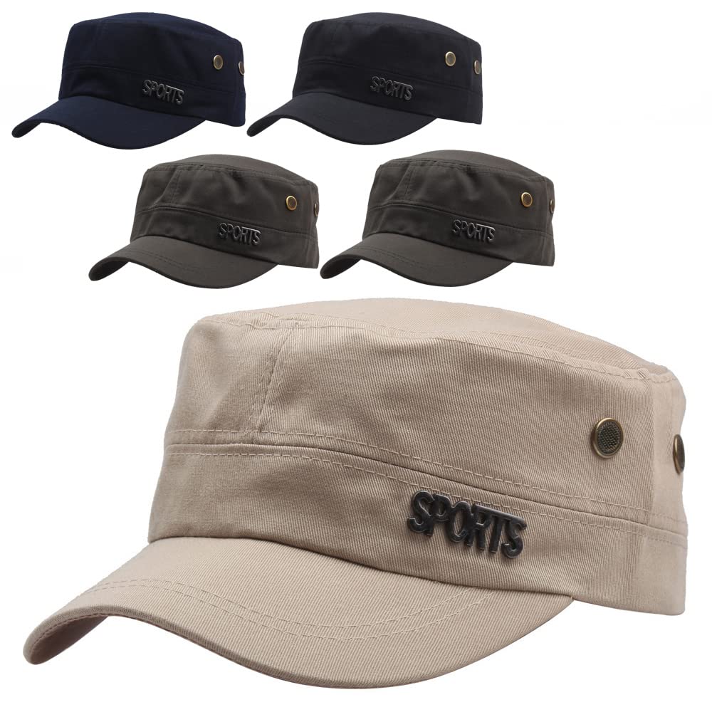 Van Der Linn Unisex Cadet Army Cap, Classic Military Combat Hat Outdoor Tactical Camouflage (Navy Blue)