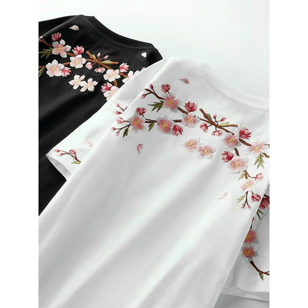 SLJYM Maglietta da uomo donna con fiore allentato casual maglietta estiva in cotone hip hop t-shirt top manica corta maschio Harajuku