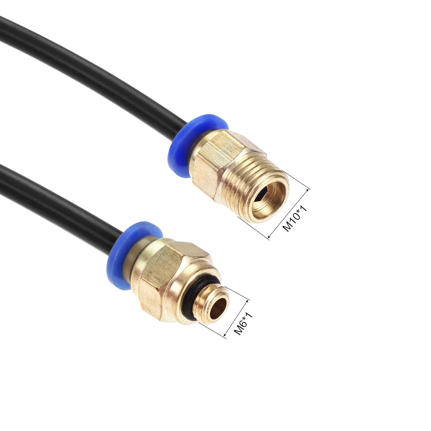 sourcing map Pneumatic PTFE Air Tubing Hose Kit 4mm OD 1M Length Black with Tube Cutter and M6 M10 Fittings - Image 4