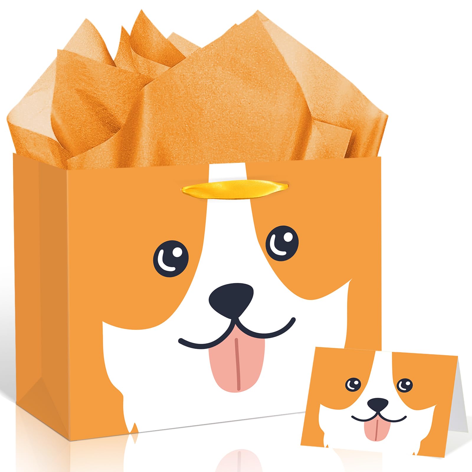 Large Corgi Gift Bag with Birthday Card & Wrapping Paper