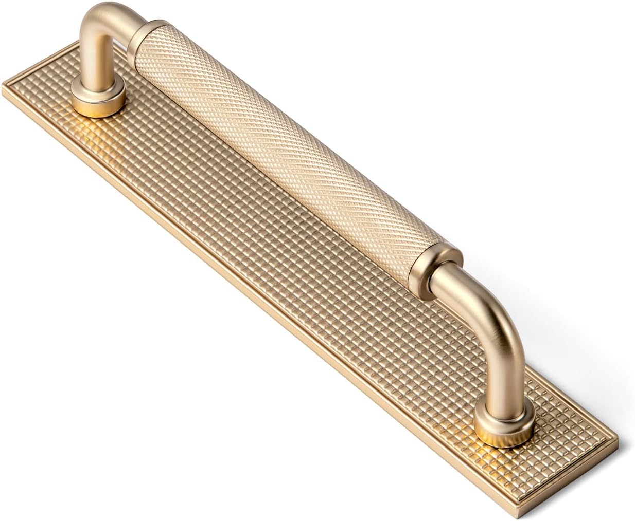 Goo-Ki 2Pack 7 9/16 Inch Antique Brass Knurled Cabinet Pull Handle with Backplate – Textured Non-Slip Grip, Classic Vintage Design for Kitchen Cabinets & Furniture Drawers