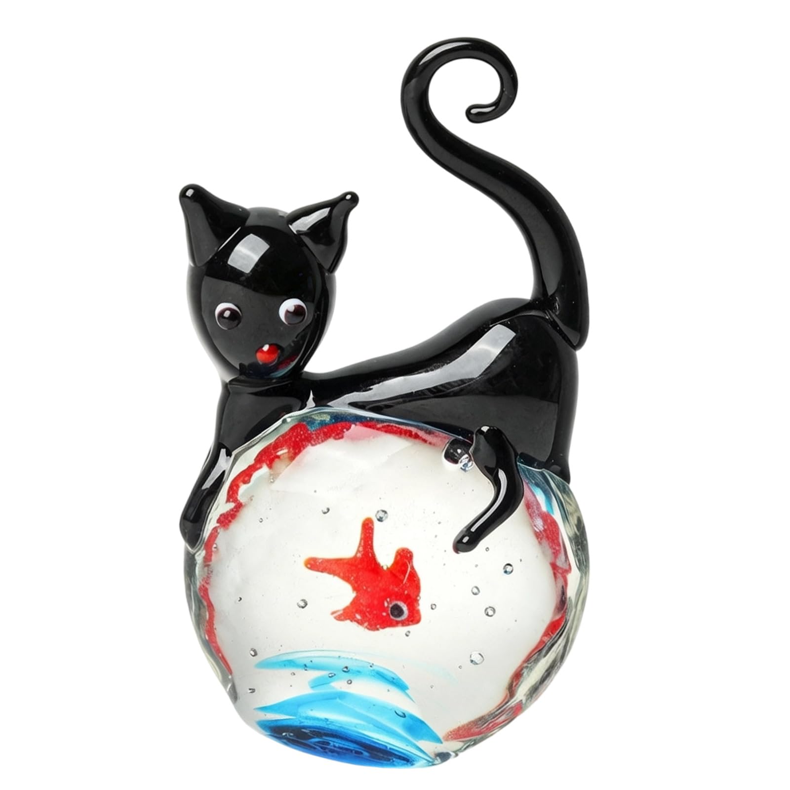 Msioytog E Delicat Handpainted Fish Sculptur Glass Housewarmings Present Or Collectibl For Bookshelfs Or Tabletop Lovely Desktop Decoration