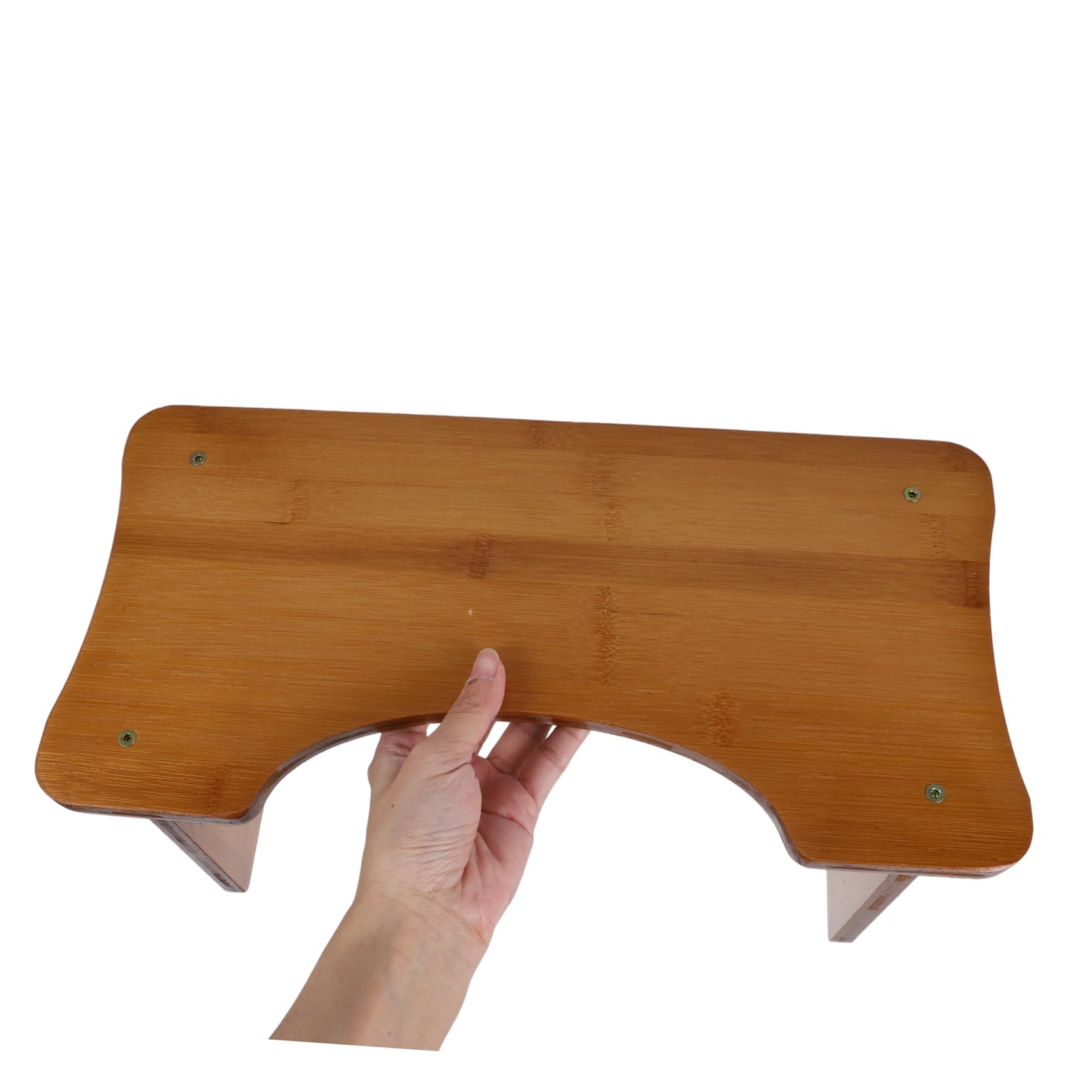TOYANDONA Sgabello Da Bagno in Legno Massello Poggiapiedi Stabile Per Adulti e Struttura Naturale Per Uso in Bagno