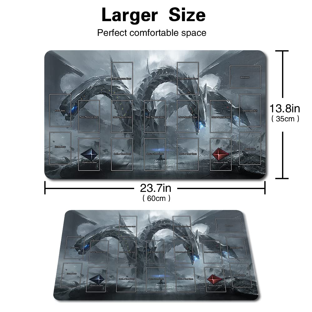 Alfombrilla De Juego TCG De 60x35 Cm Para Cartas Coleccionables – Con Zonas Designadas, Bolsa De Regalo Incluida, Compatible Con YGO Y Otros Juegos De Cartas, Ideal Para Jugadores De Todos Los Niveles