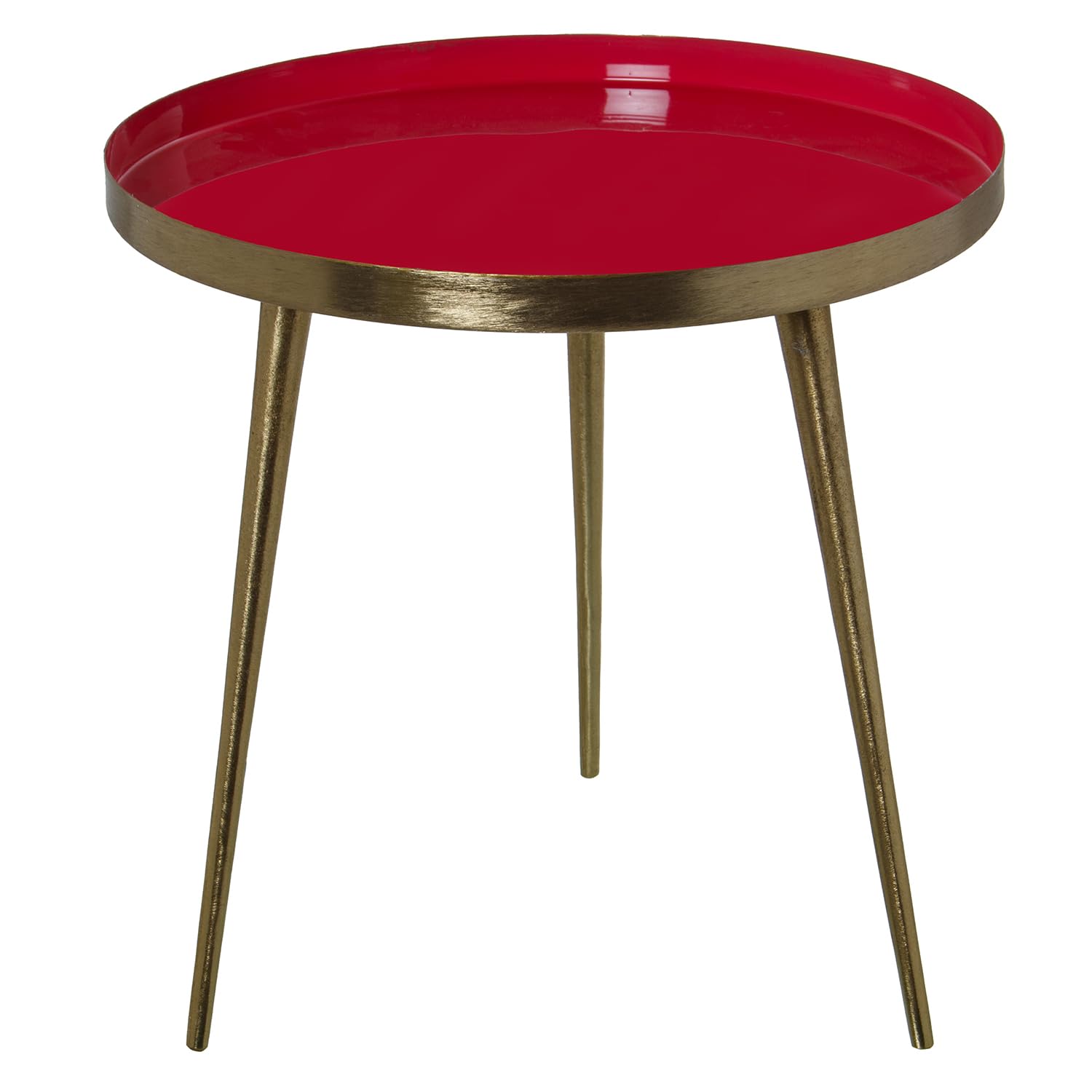 Mesa auxiliar metal esmaltado rojo pour rompre la monotonie d'un salon