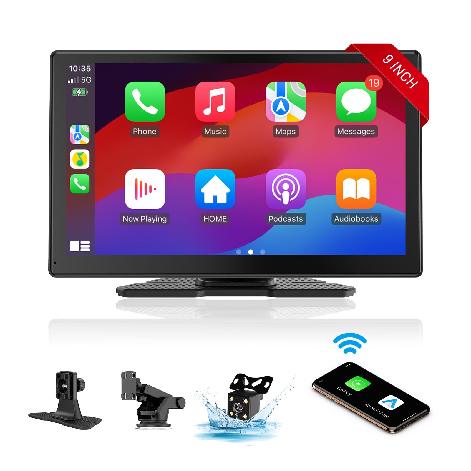 Buy AotuLinkWireless Carplay Screen Car Stereo, 2024 Portable 9 Inch