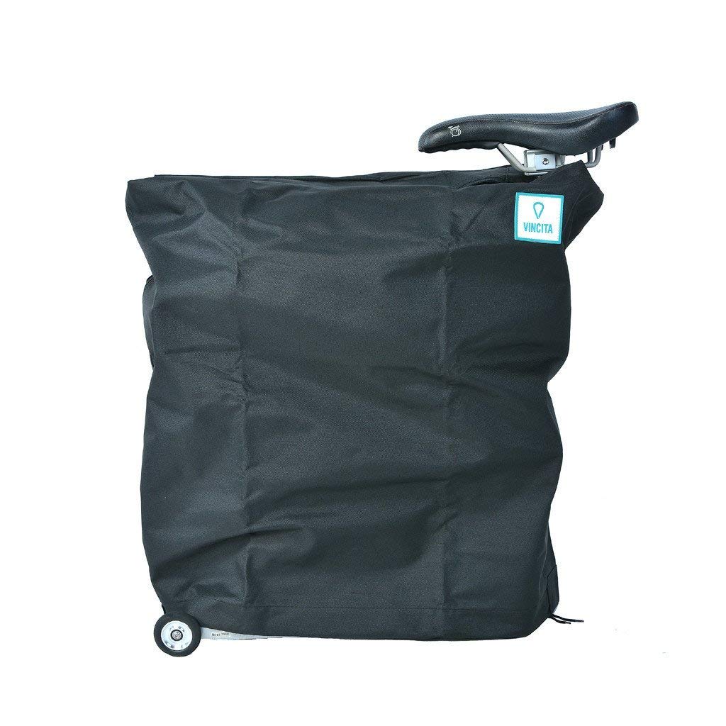 Vincita Brompton Bike Cover- Black Light Weight, Foldable Into Small Bag - For Using On Train, Bus - Brompton Folding Bike Accessories…
