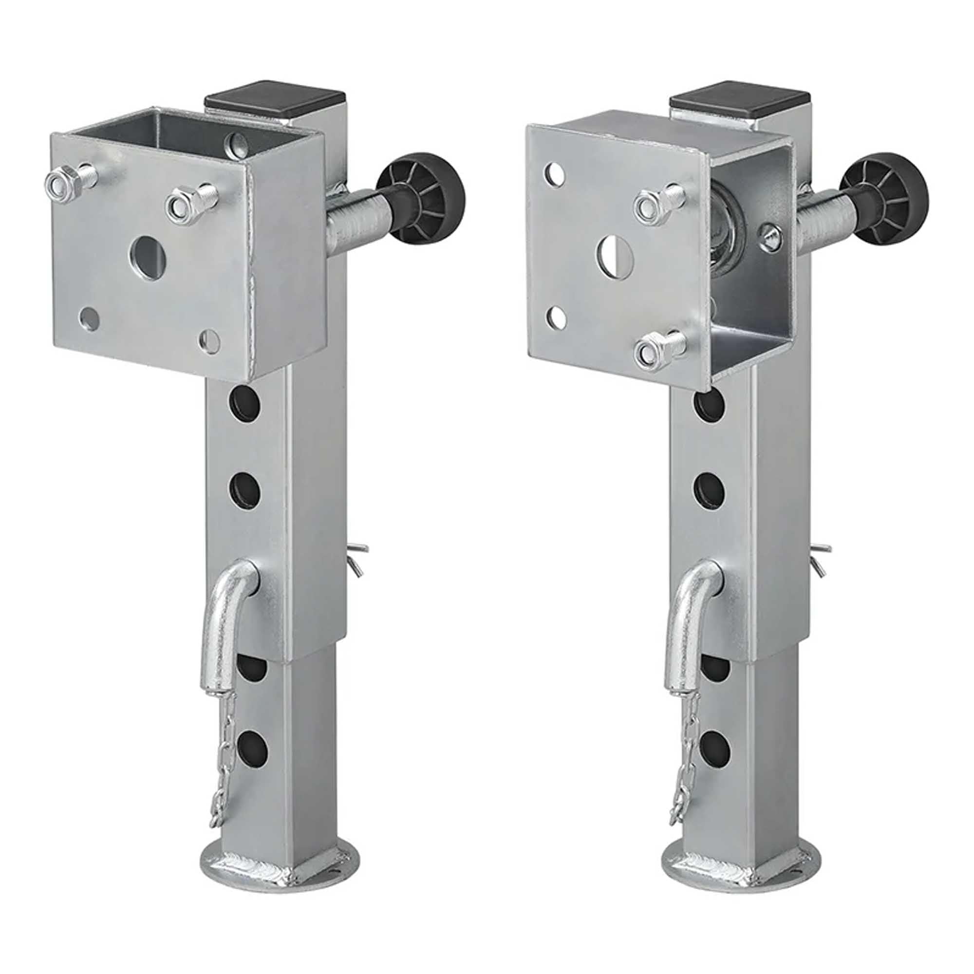 The Drive 2X Anhänger Abstellstützen 60x60mm klappbar 346-546mm je 1300 kg mit Schraubensatz | 200mm Hub | 5-Stufig | für Kipper, Hochlader etc.