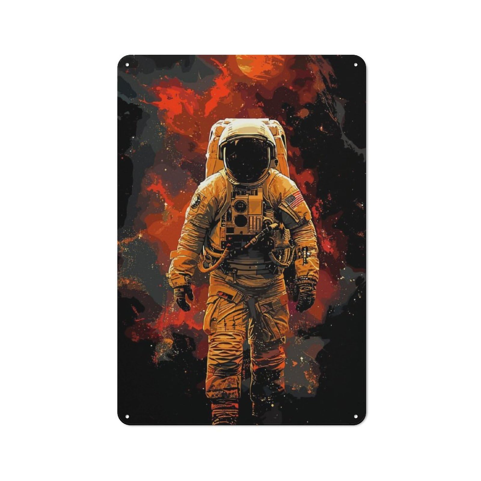 Junmoney Beyond Earth Industrial Metal Sign With Design 30X20cm, Modern Retro Loft Wall Plaque For Workspace, Cafe, Hallway Or Garage
