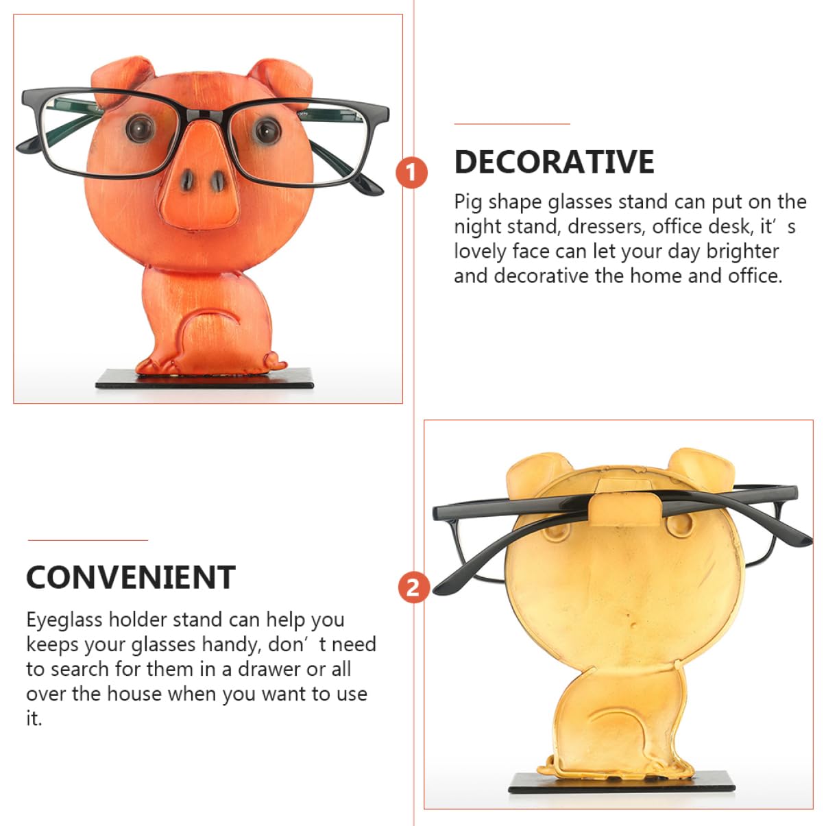 TOPBATHY 2stücke Kreativer Piggy Eyewear Holder Aus Eisen Niedlicher Brillenständer Für Schreibtisch Dekoratives Accessoire Und Aufbewahrung Für Brillen Und Sonnenbrillen