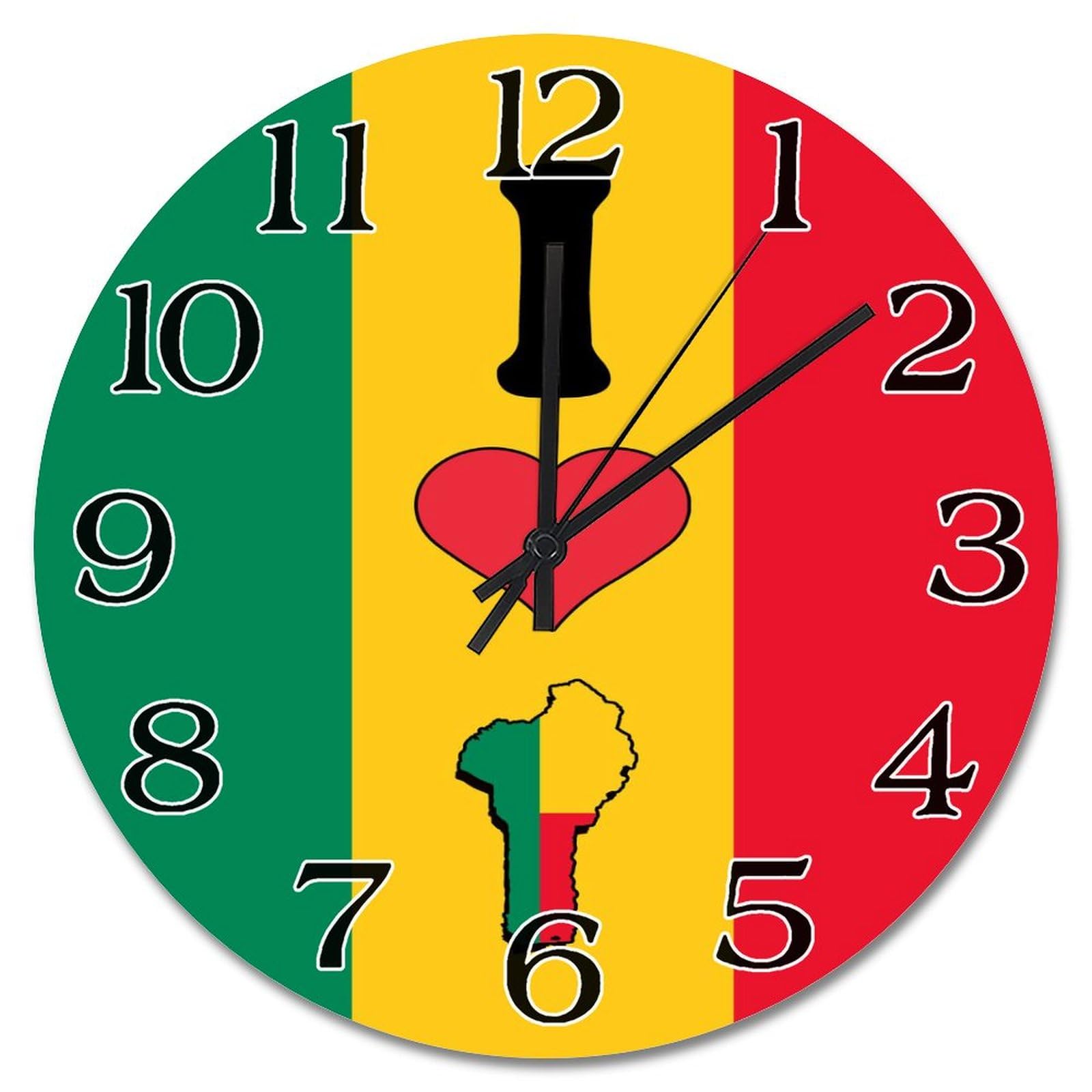 Horloge murale vintage silencieuse Bénin sans tic-tac pour chambre et bureau
