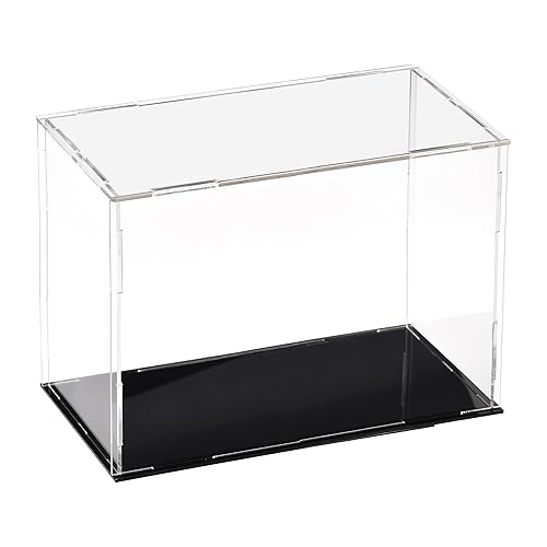 Miniatura 24 de uxcell Caja de exhibición transparente de acrílico, protección a prueba de polvo, escaparate, cubo, coleccionables, caja de 9.8 x 5.9 x 3.9 pulgadas