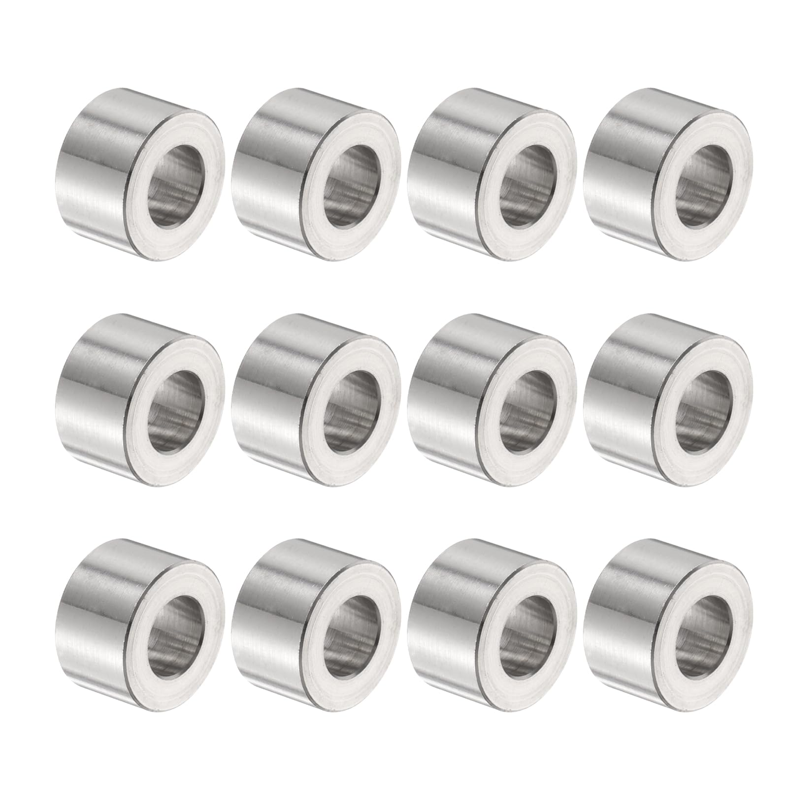QUARKZMAN 12 Pcs Espaciador de Acero Inoxidable 10.5mm de Diámetro Interior x 20mm de Diámetro Exterior x 12mm de Longitud Espaciador Redondo de Metal, Pernos y Varillas M10