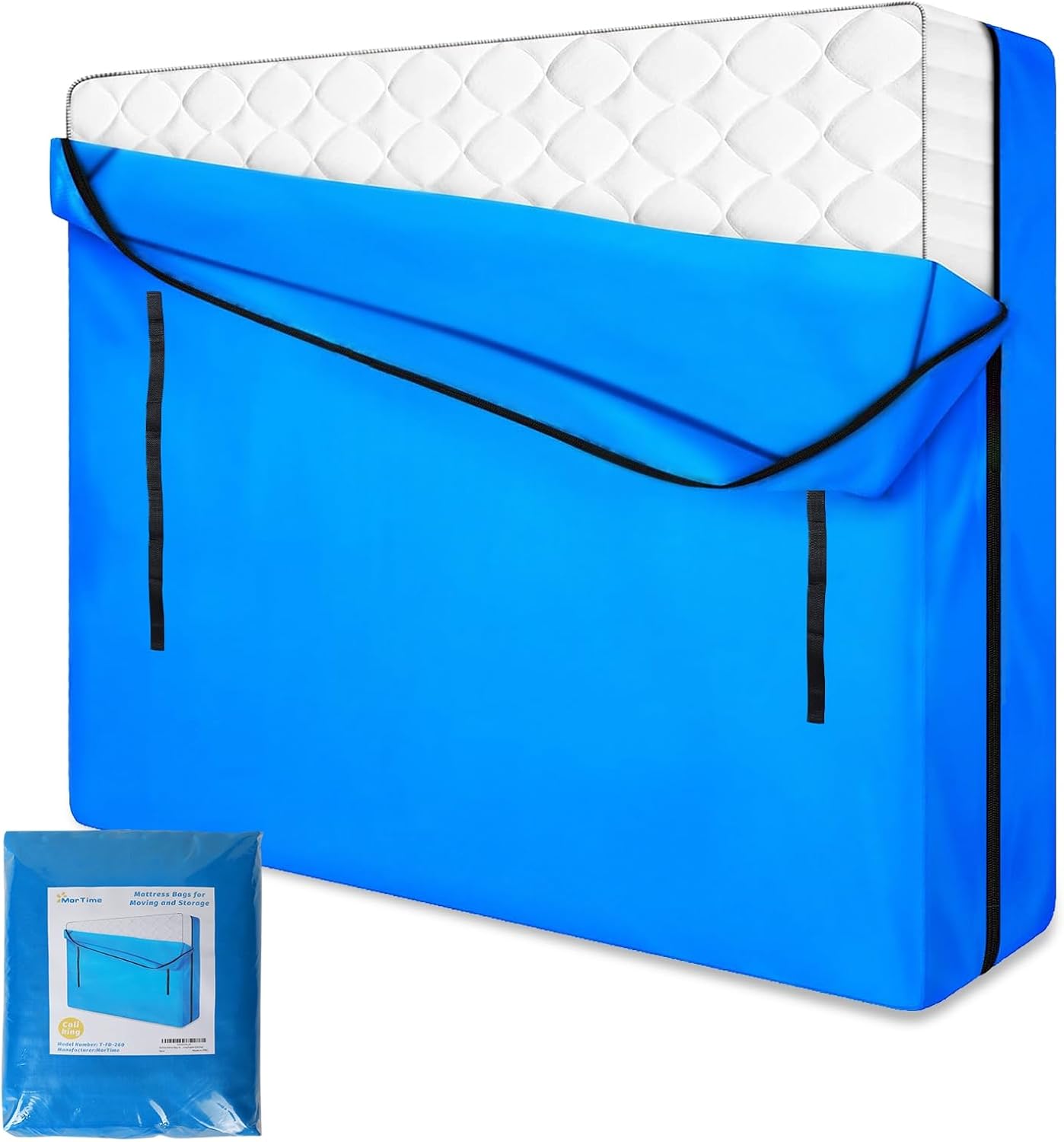 Incomplete MorTime Mattress Bags for Moving and Storage, Zippered Mattress Storage Bag with 8 Strong Carrying Handles, Reusable Mattress Protector Cover Moving Supplies (Cali King)