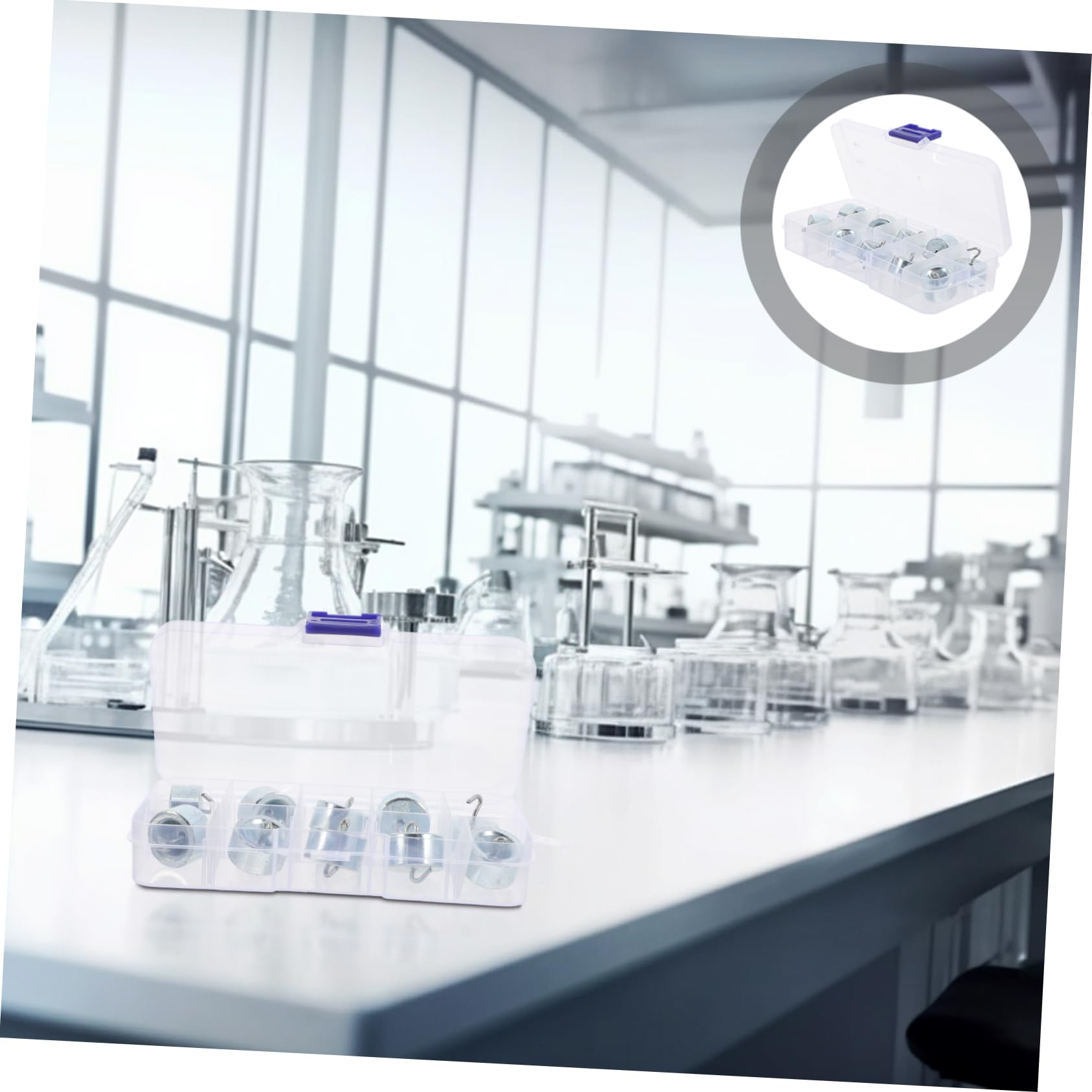 Cabilock Ensemble de 10 Poids Métalliques à Crochet pour Laboratoire 200 G Matériau Chromé pour Expériences de Physique et Enseignement Outils Scientifiques