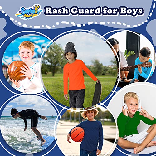 2 Pack Boys Rash Guard Swim Shirt Long Sleeve UPF+ 50 Sun Swimwear for Toddler Kids Rashguard Water Swimming Shirts4