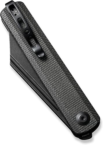 Miniatura 4 de SENCUT Bronte Navaja de bolsillo plegable con abridor frontal, hoja de 3.38 pulgadas, mango Micarta verde con hoja negra lavada a la piedra 9Cr18MoV