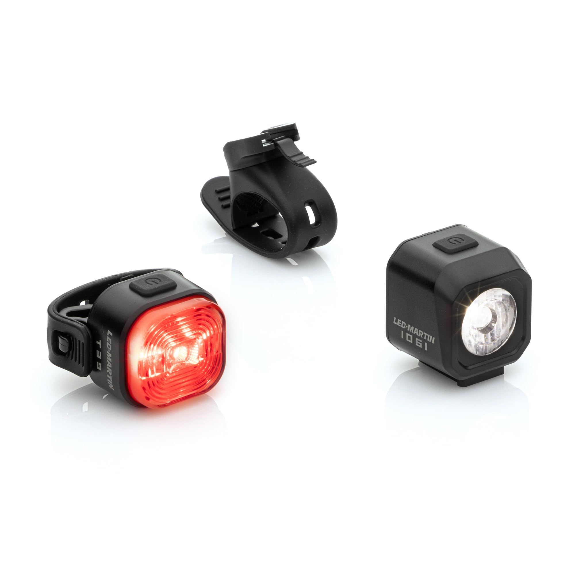 LED-MARTIN® Zestaw świateł rowerowych PROLITE | Diamond, maks. jasność, oświetlenie rowerowe LED, ładowane przez USB, wodoszczelne światła rowerowe, przednie światło tylne, zestaw świateł rowerowych