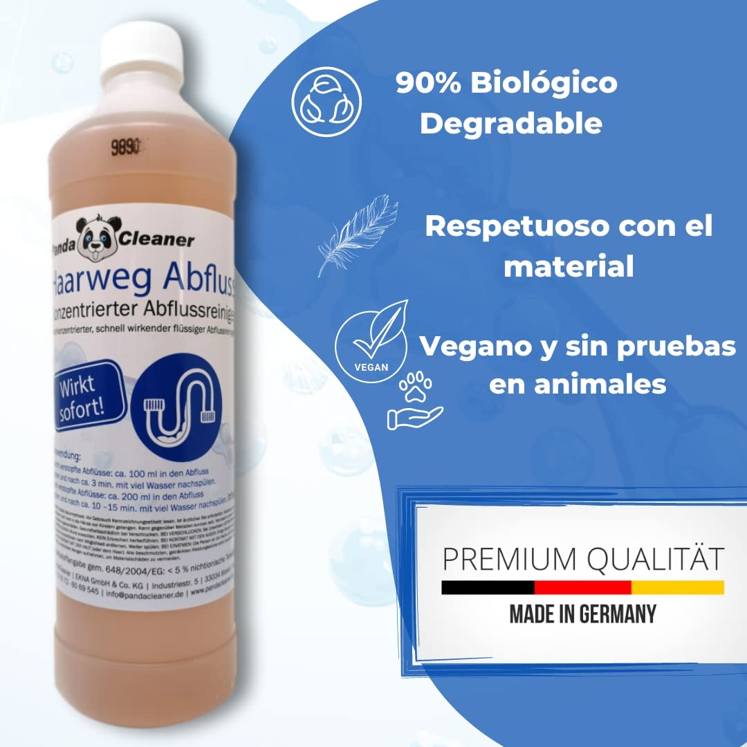 PandaCleaner Haar-weg Desatascador para el cabello en los desagües, elimina atascos orgánicos