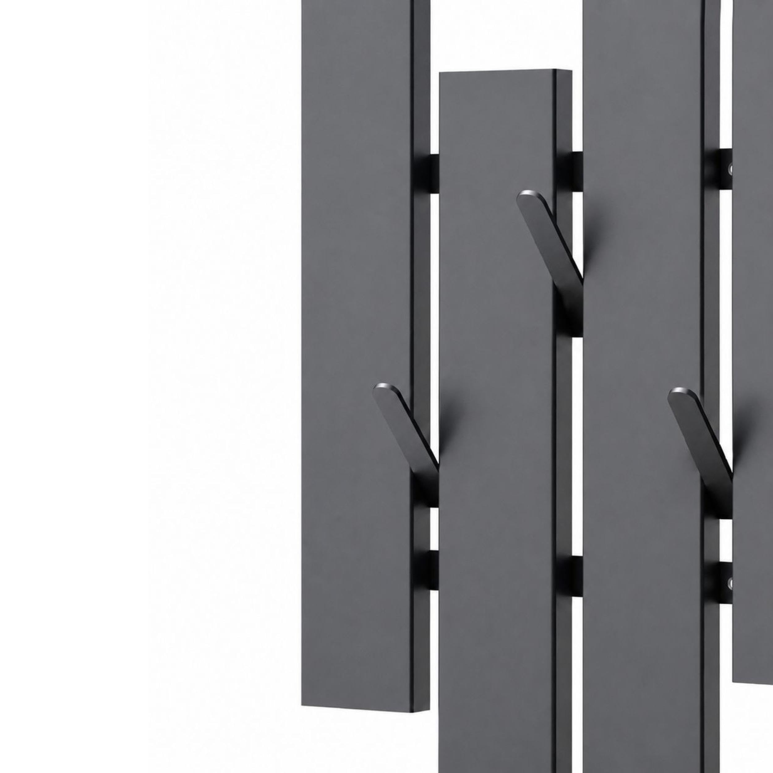 DanDiBo Wandgarderobe Schwarz Metall Modern 96713 Garderobe Wand mit Haken Garderobenleiste Hakenleiste Garderobenhaken