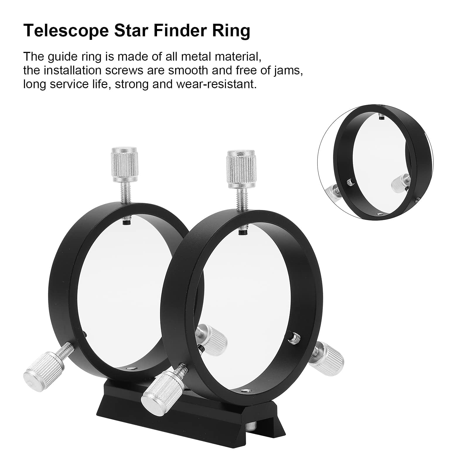 Anillo De Alcance Guía Para Telescopio, Diámetro Interior De 43-70 Mm, Soporte De Anillo De Montaje De Alcance De Guía Ajustable Buscadores De Estrellas Para Telescopio Con Diámetro Interior