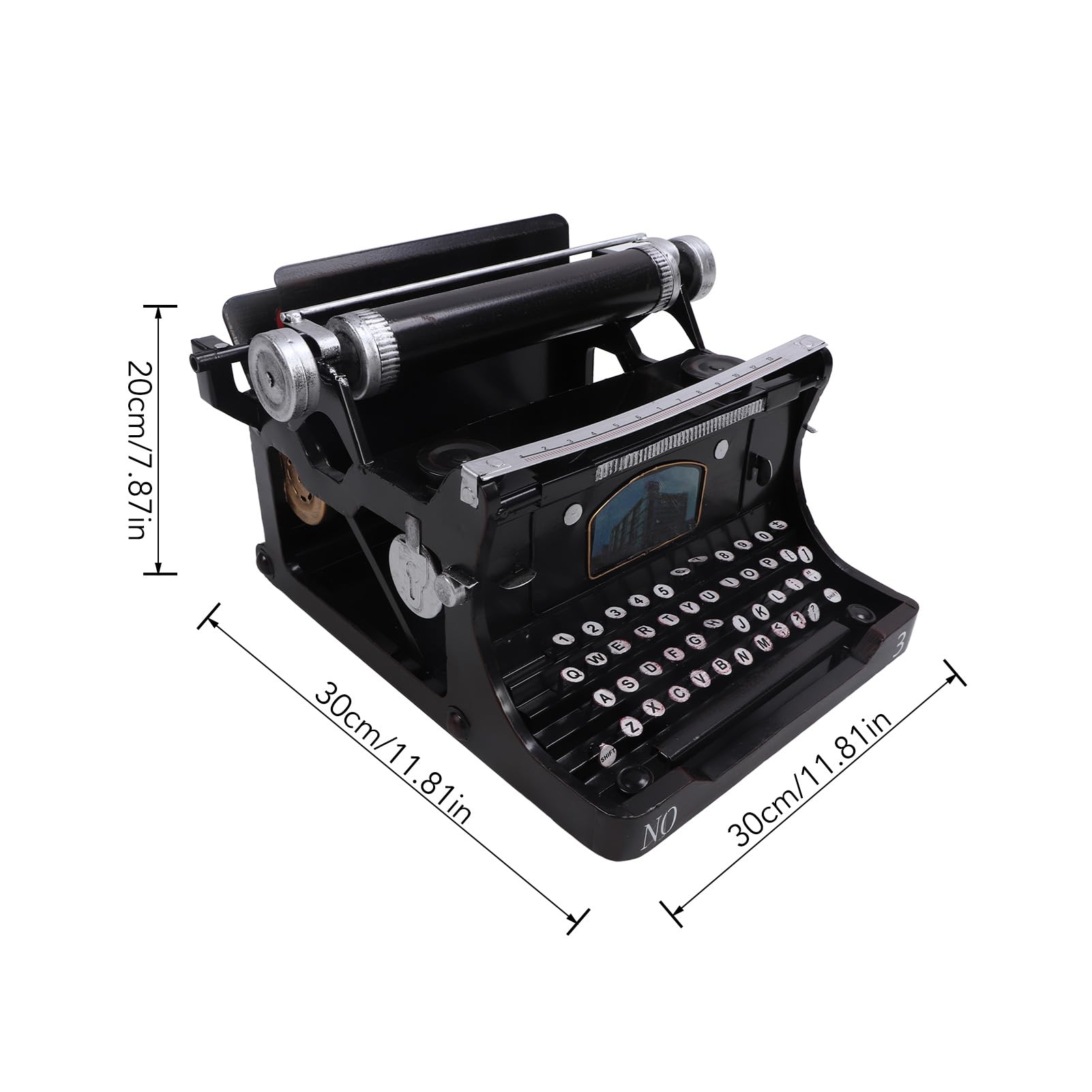 DAUZ Macchina da Scrivere Portatile Nera, Modello di Macchina da Scrivere Antico Ampiamente Applicabile per la Casa