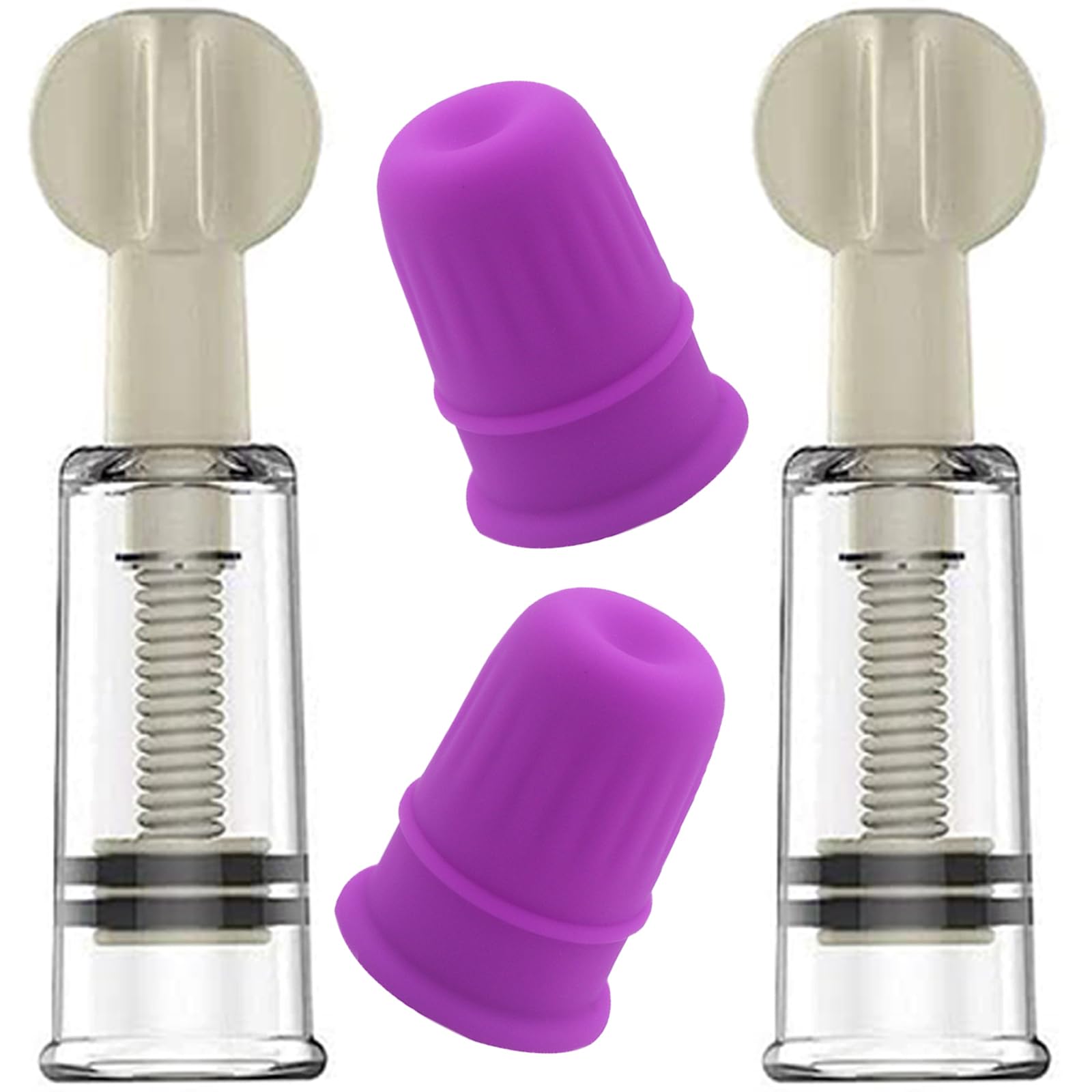 Jesakmie 4pcs Vacuum Cup for Breastfeeding Mother or Women, 2pairs Silicone Nipplesuction Nipple Correctors for Flat Inverted Nipples (White2Red2)