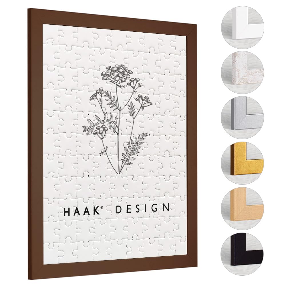 Haak Cornice puzzle Lavanda Marrone (opaca) 48 x 64 cm (circa 1000 pezzi) Cornice portafoto Cornice per puzzle