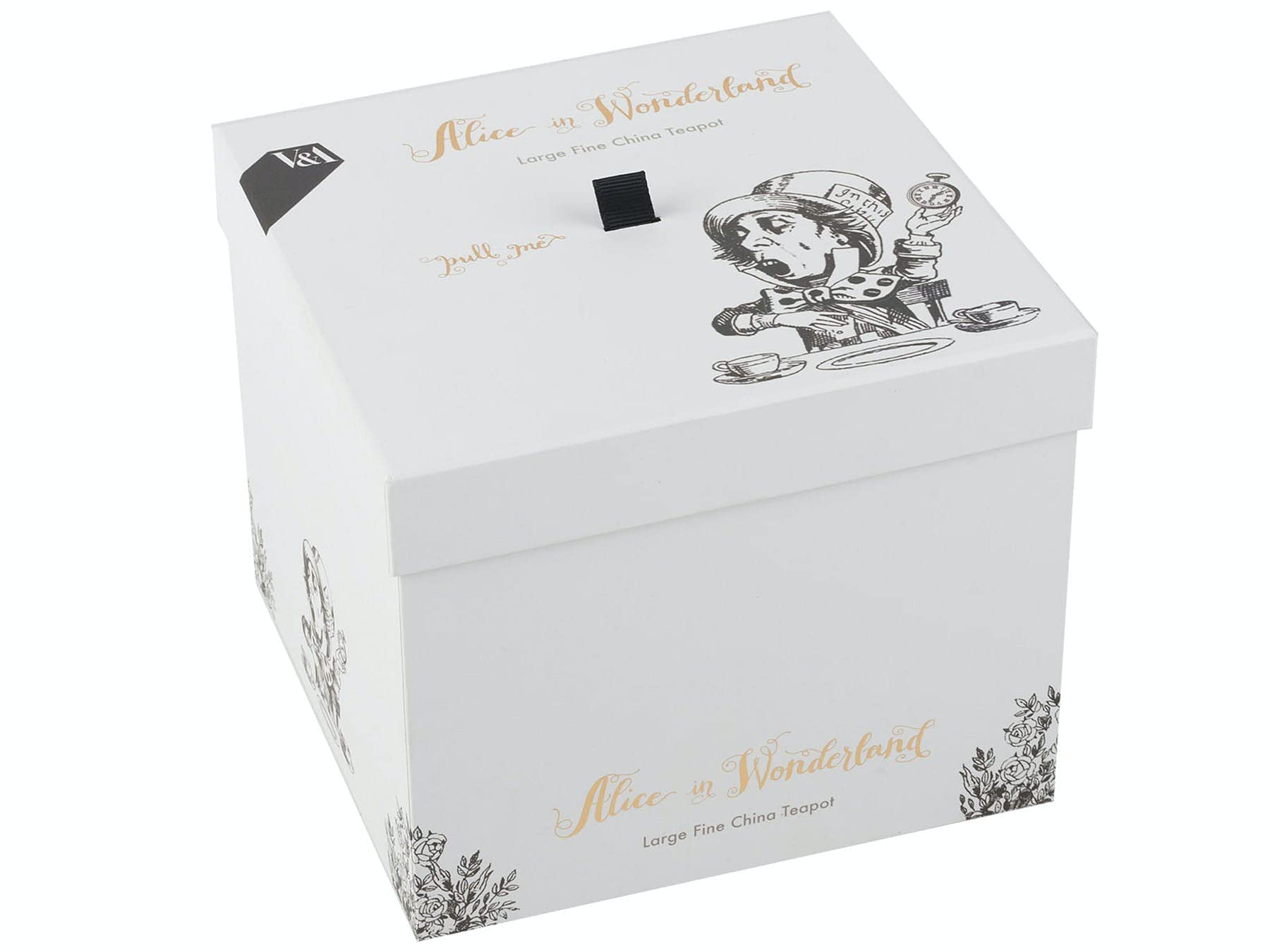 V&A Théière Alice au Pays des Merveilles, Porcelaine Fine, Blanc, 1,1L (6 tasses), Boite Cadeau