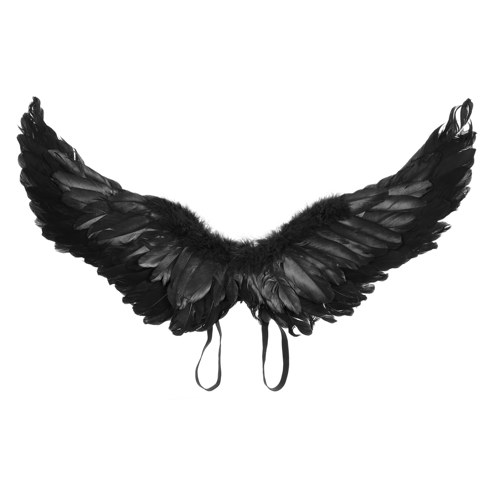 Dubute Angel Wings for Adult Feather Angel Wings Costume for Women Kids Girls Halloween Cosplay (Black, One Size)