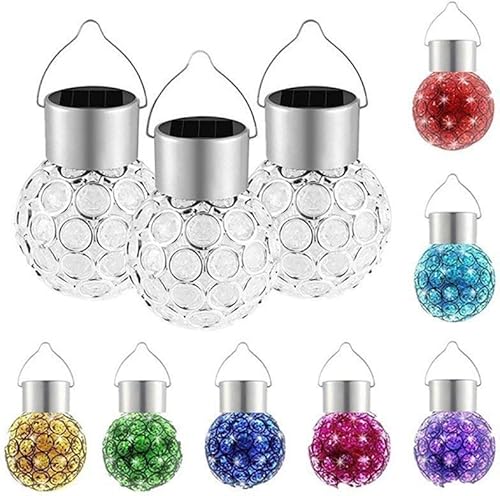 Solar luces jardín decorativo para colgar luz auto LED que cambia de color al aire última intervensión bolas estaca lámparas fiesta de cadena de luz