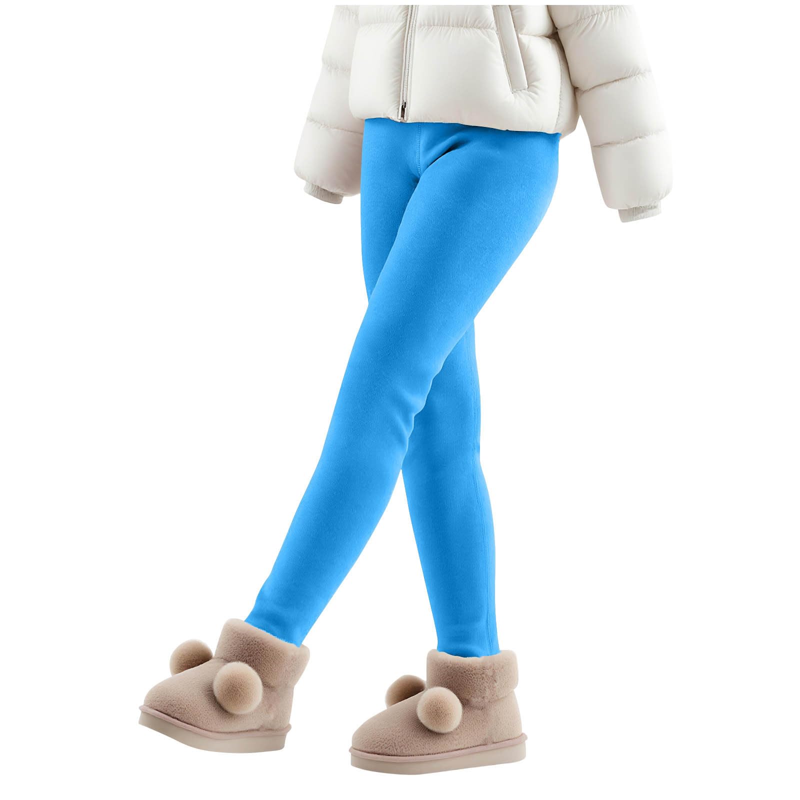 Fleece-gefütterte Leggings für Mädchen, Kinder, volle Länge, Thermo-Winter-Leggings, warme Strumpfhose, Schule, Schlupfhose, Kinder, lässig, schmale Passform, Baselayer-Hose