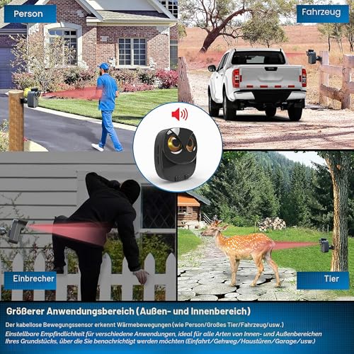 800m Reichweite drahtloses Einfahrtsalarmsystem - Bewegungssensor & Detektor-Home & Office DIY...