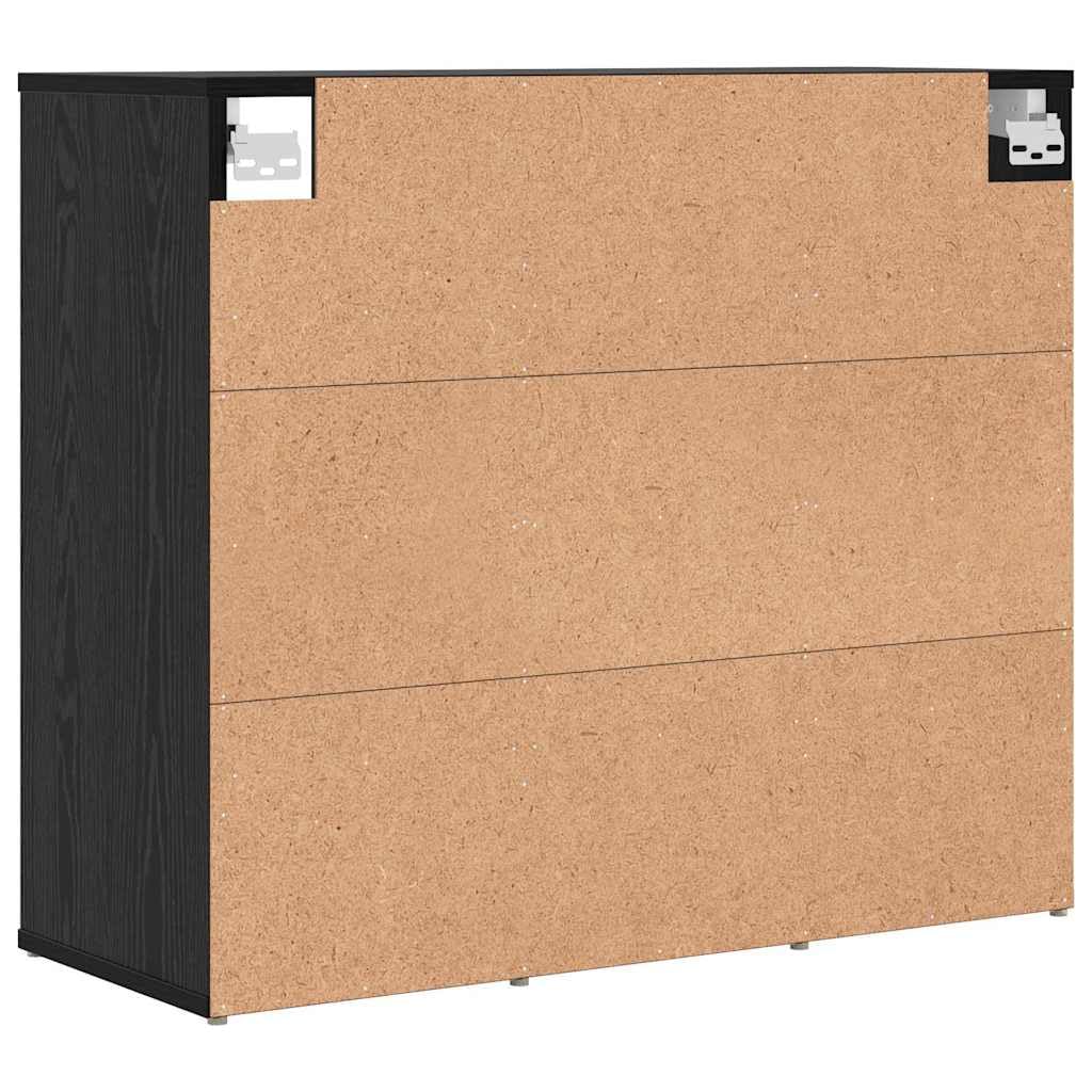 Schuhschrank mit Regal Schwarz Eichen-Optik aus Holzwerkstoff 77,5 x 30 x 67 cm mit 12 Regalbrettern, Schuhregal platzsparend, Schuhablage, Schuhständer, Schuhgestell, Schuhaufbewahrung