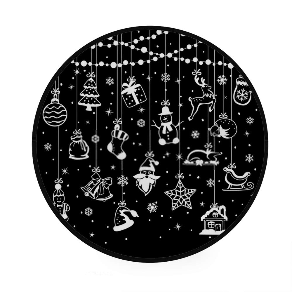 Paillasson rond pour animaux domestiques absorbant motif de Noël