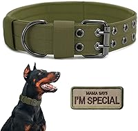 Vista 15 de Collar táctico para perro, collar militar ajustable para perro, collar de entrenamiento de nailon suave con parche, collares de hebilla de metal