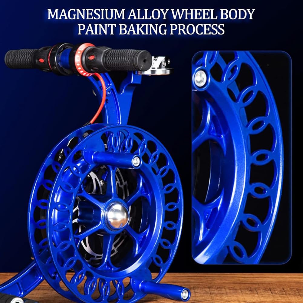 KK-GAL Full Alloy Kite Line Reel, Outdoor Professional Kite Reel with Brake, Kite String Reel for Large Kite Flying, Kite String Line Reel Winder, Guide for Adults Big Kite Flying,Black 26cm