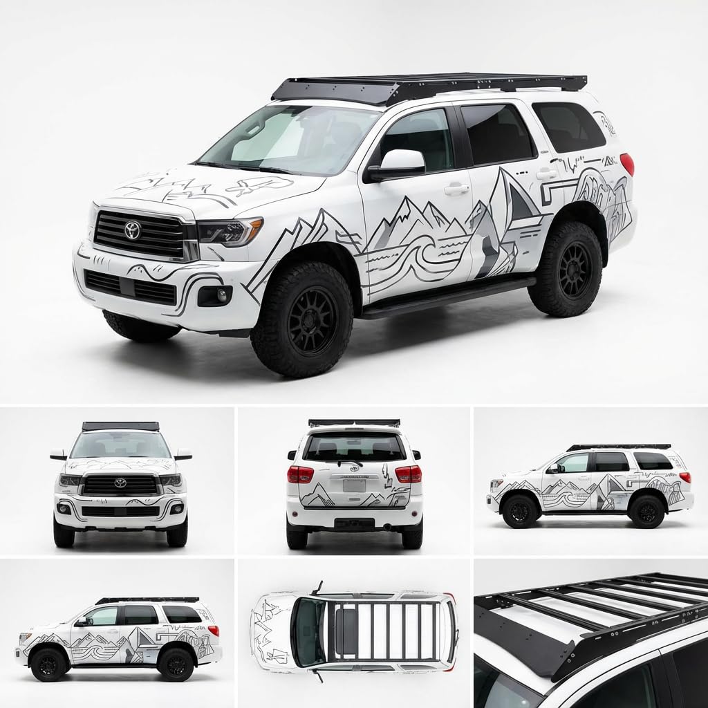 Heavy-Duty Aluminum Roof Rack for Sequoia 2008-2022 Factory Mount Compatible product thumbnail 5